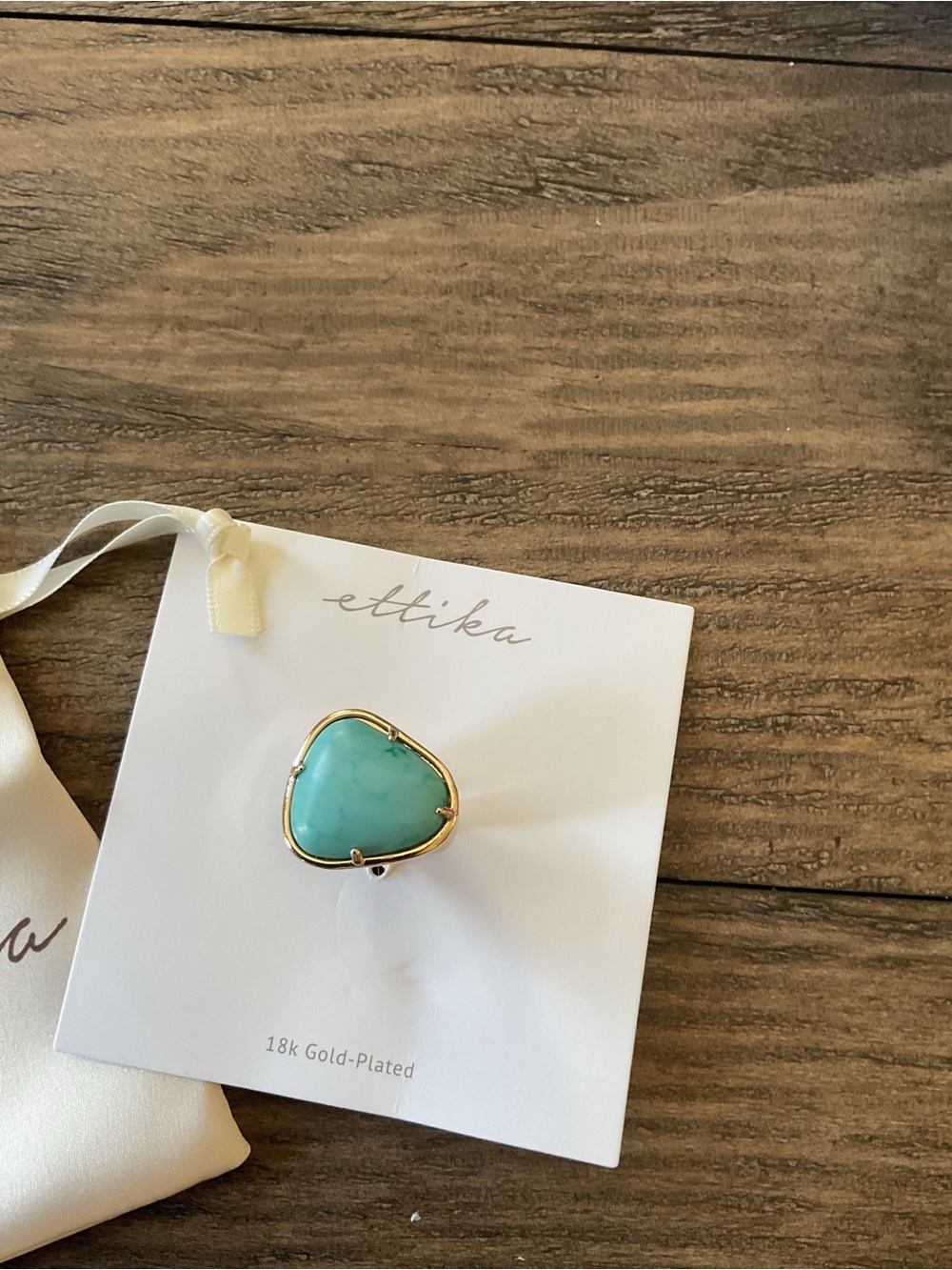 Ettika Solstice Turquoise and Gold Ring size 5